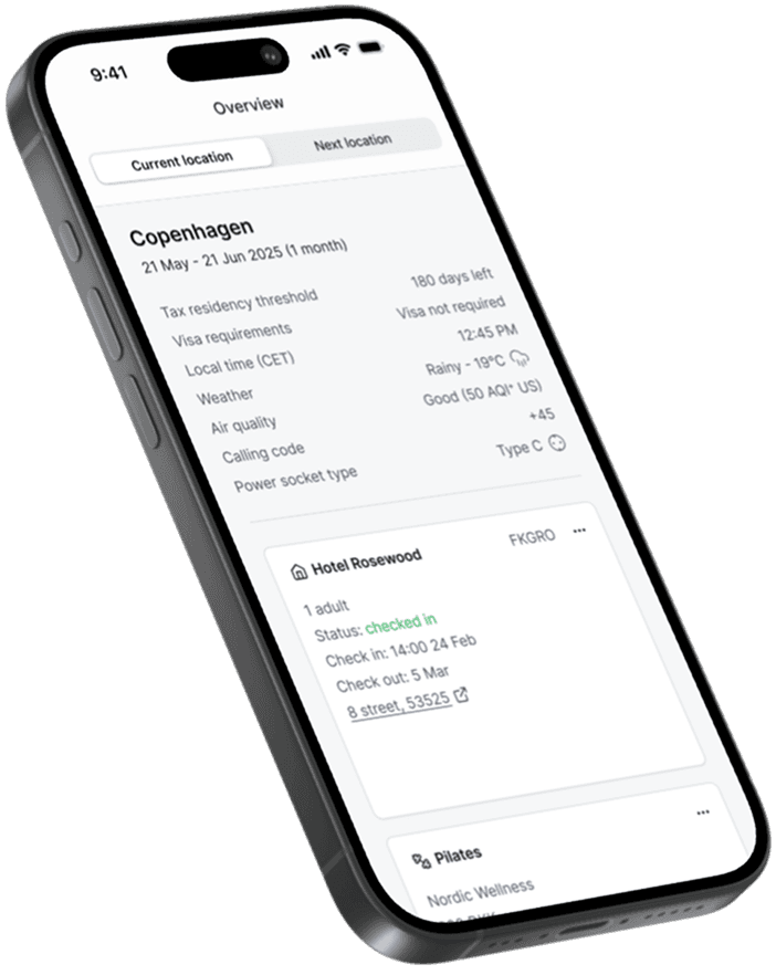 GloballyBased mobile app preview on iPhone